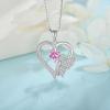 imageHeart Butterfly Necklace for Women 925 Sterling Silver Heart Pendant with Birthstone Jewelry for Women Her Mom Wife10 October  Pink Tourmaline