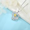imageHeart Butterfly Necklace for Women 925 Sterling Silver Heart Pendant with Birthstone Jewelry for Women Her Mom Wife11 November  Citrine