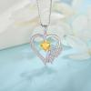 imageHeart Butterfly Necklace for Women 925 Sterling Silver Heart Pendant with Birthstone Jewelry for Women Her Mom Wife11 November  Citrine