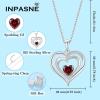 imageLove Heart Necklace for Women 925 Sterling Silver Birthstone Pendant Necklace Dainty Jewelry for Women Her Wife Mom01 January  Garnet