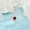 imageLove Heart Necklace for Women 925 Sterling Silver Birthstone Pendant Necklace Dainty Jewelry for Women Her Wife Mom01 January  Garnet