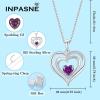 imageLove Heart Necklace for Women 925 Sterling Silver Birthstone Pendant Necklace Dainty Jewelry for Women Her Wife Mom02 February  Amethyst