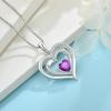 imageLove Heart Necklace for Women 925 Sterling Silver Birthstone Pendant Necklace Dainty Jewelry for Women Her Wife Mom02 February  Amethyst