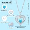 imageLove Heart Necklace for Women 925 Sterling Silver Birthstone Pendant Necklace Dainty Jewelry for Women Her Wife Mom03 March  Aquamarine