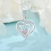 imageLove Heart Necklace for Women 925 Sterling Silver Birthstone Pendant Necklace Dainty Jewelry for Women Her Wife Mom04 April  Simulated Diamond