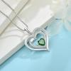 imageLove Heart Necklace for Women 925 Sterling Silver Birthstone Pendant Necklace Dainty Jewelry for Women Her Wife Mom05 May  Emerald