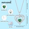 imageLove Heart Necklace for Women 925 Sterling Silver Birthstone Pendant Necklace Dainty Jewelry for Women Her Wife Mom05 May  Emerald