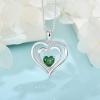 imageLove Heart Necklace for Women 925 Sterling Silver Birthstone Pendant Necklace Dainty Jewelry for Women Her Wife Mom05 May  Emerald