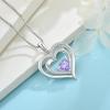 imageLove Heart Necklace for Women 925 Sterling Silver Birthstone Pendant Necklace Dainty Jewelry for Women Her Wife Mom06 June  Alexandrite