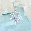 imageLove Heart Necklace for Women 925 Sterling Silver Birthstone Pendant Necklace Dainty Jewelry for Women Her Wife Mom06 June  Alexandrite