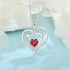 imageLove Heart Necklace for Women 925 Sterling Silver Birthstone Pendant Necklace Dainty Jewelry for Women Her Wife Mom07 July  Ruby