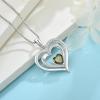 imageLove Heart Necklace for Women 925 Sterling Silver Birthstone Pendant Necklace Dainty Jewelry for Women Her Wife Mom08 August  Peridot