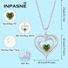 imageLove Heart Necklace for Women 925 Sterling Silver Birthstone Pendant Necklace Dainty Jewelry for Women Her Wife Mom08 August  Peridot