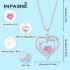 imageLove Heart Necklace for Women 925 Sterling Silver Birthstone Pendant Necklace Dainty Jewelry for Women Her Wife Mom10 October  Pink Tourmaline