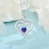 imageLove Heart Necklace for Women 925 Sterling Silver Birthstone Pendant Necklace Dainty Jewelry for Women Her Wife Mom12 December  Tanzanite