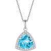 imageBirthstone Necklace for Women 925 Sterling Silver Triangle Halo Pendant Necklace Jewelry for Her03 March  Aquamarine
