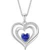 imageLove Heart Necklace for Women 925 Sterling Silver Birthstone Pendant Necklace Dainty Jewelry for Women Her Wife Mom12 December  Tanzanite