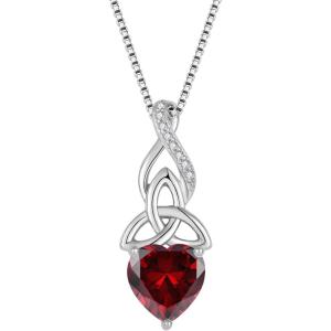 imageInfinity Celtic Knot Necklace for Women 925 Sterling Silver Irish Necklace Birthstone Jewelry Gifts for Her01 January  Garnet