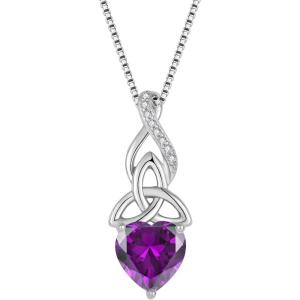 imageInfinity Celtic Knot Necklace for Women 925 Sterling Silver Irish Necklace Birthstone Jewelry Gifts for Her02 February  Amethyst