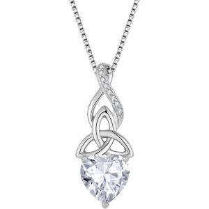 imageInfinity Celtic Knot Necklace for Women 925 Sterling Silver Irish Necklace Birthstone Jewelry Gifts for Her04 April  Simulated Diamond