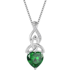 imageInfinity Celtic Knot Necklace for Women 925 Sterling Silver Irish Necklace Birthstone Jewelry Gifts for Her05 May  Emerald
