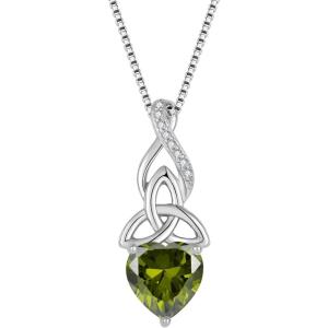 imageInfinity Celtic Knot Necklace for Women 925 Sterling Silver Irish Necklace Birthstone Jewelry Gifts for Her08 August  Peridot