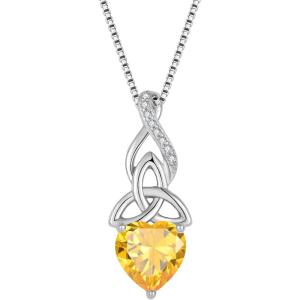 imageInfinity Celtic Knot Necklace for Women 925 Sterling Silver Irish Necklace Birthstone Jewelry Gifts for Her11 November  Citrine