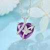 imageButterfly Necklace for Women 925 Sterling Silver Heart Birthstone Necklace Jewelry Gifts for Women Her Mom Wife Daughter02 February  Amethyst