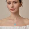 imageButterfly Necklace for Women 925 Sterling Silver Heart Birthstone Necklace Jewelry Gifts for Women Her Mom Wife Daughter03 March  Aquamarine