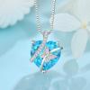 imageButterfly Necklace for Women 925 Sterling Silver Heart Birthstone Necklace Jewelry Gifts for Women Her Mom Wife Daughter03 March  Aquamarine