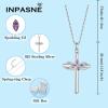 imageCross Necklace for Women 925 Sterling Silver Infinity Butterfly Cross Pendant Necklace Birthstone Jewelry Gifts for Her02 February  Amethyst