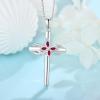 imageCross Necklace for Women 925 Sterling Silver Infinity Butterfly Cross Pendant Necklace Birthstone Jewelry Gifts for Her07 July  Ruby