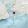 imageHeart Cross Necklace for Women 925 Sterling Silver Infinity Cross Pendant Birthstone Necklace Religious Jewelry Gift for Women Her Mom Wife Daughter01 January  Garnet