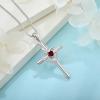 imageHeart Cross Necklace for Women 925 Sterling Silver Infinity Cross Pendant Birthstone Necklace Religious Jewelry Gift for Women Her Mom Wife Daughter01 January  Garnet
