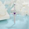 imageHeart Cross Necklace for Women 925 Sterling Silver Infinity Cross Pendant Birthstone Necklace Religious Jewelry Gift for Women Her Mom Wife Daughter02 February  Amethyst