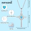 imageHeart Cross Necklace for Women 925 Sterling Silver Infinity Cross Pendant Birthstone Necklace Religious Jewelry Gift for Women Her Mom Wife Daughter03 March  Aquamarine