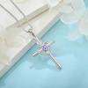 imageHeart Cross Necklace for Women 925 Sterling Silver Infinity Cross Pendant Birthstone Necklace Religious Jewelry Gift for Women Her Mom Wife Daughter06 June  Alexandrite