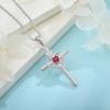 imageHeart Cross Necklace for Women 925 Sterling Silver Infinity Cross Pendant Birthstone Necklace Religious Jewelry Gift for Women Her Mom Wife Daughter07 July  Ruby
