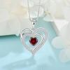 imageLove Heart Necklace for Women 925 Sterling Silver Birthstone Pendant Necklace Jewelry Gift for Women Her Mom Wife Daughter Sister01 January  Garnet