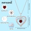 imageLove Heart Necklace for Women 925 Sterling Silver Birthstone Pendant Necklace Jewelry Gift for Women Her Mom Wife Daughter Sister01 January  Garnet