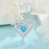 imageLove Heart Necklace for Women 925 Sterling Silver Birthstone Pendant Necklace Jewelry Gift for Women Her Mom Wife Daughter Sister03 March  Aquamarine