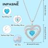 imageLove Heart Necklace for Women 925 Sterling Silver Birthstone Pendant Necklace Jewelry Gift for Women Her Mom Wife Daughter Sister03 March  Aquamarine