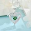 imageLove Heart Necklace for Women 925 Sterling Silver Birthstone Pendant Necklace Jewelry Gift for Women Her Mom Wife Daughter Sister05 May  Emerald