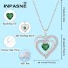 imageLove Heart Necklace for Women 925 Sterling Silver Birthstone Pendant Necklace Jewelry Gift for Women Her Mom Wife Daughter Sister05 May  Emerald