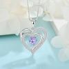imageLove Heart Necklace for Women 925 Sterling Silver Birthstone Pendant Necklace Jewelry Gift for Women Her Mom Wife Daughter Sister06 June  Alexandrite
