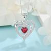 imageLove Heart Necklace for Women 925 Sterling Silver Birthstone Pendant Necklace Jewelry Gift for Women Her Mom Wife Daughter Sister07 July  Ruby