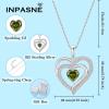 imageLove Heart Necklace for Women 925 Sterling Silver Birthstone Pendant Necklace Jewelry Gift for Women Her Mom Wife Daughter Sister08 August  Peridot