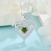 imageLove Heart Necklace for Women 925 Sterling Silver Birthstone Pendant Necklace Jewelry Gift for Women Her Mom Wife Daughter Sister08 August  Peridot