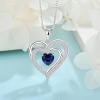 imageLove Heart Necklace for Women 925 Sterling Silver Birthstone Pendant Necklace Jewelry Gift for Women Her Mom Wife Daughter Sister09 September  Sapphire