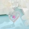 imageLove Heart Necklace for Women 925 Sterling Silver Birthstone Pendant Necklace Jewelry Gift for Women Her Mom Wife Daughter Sister10 October  Pink Tourmaline